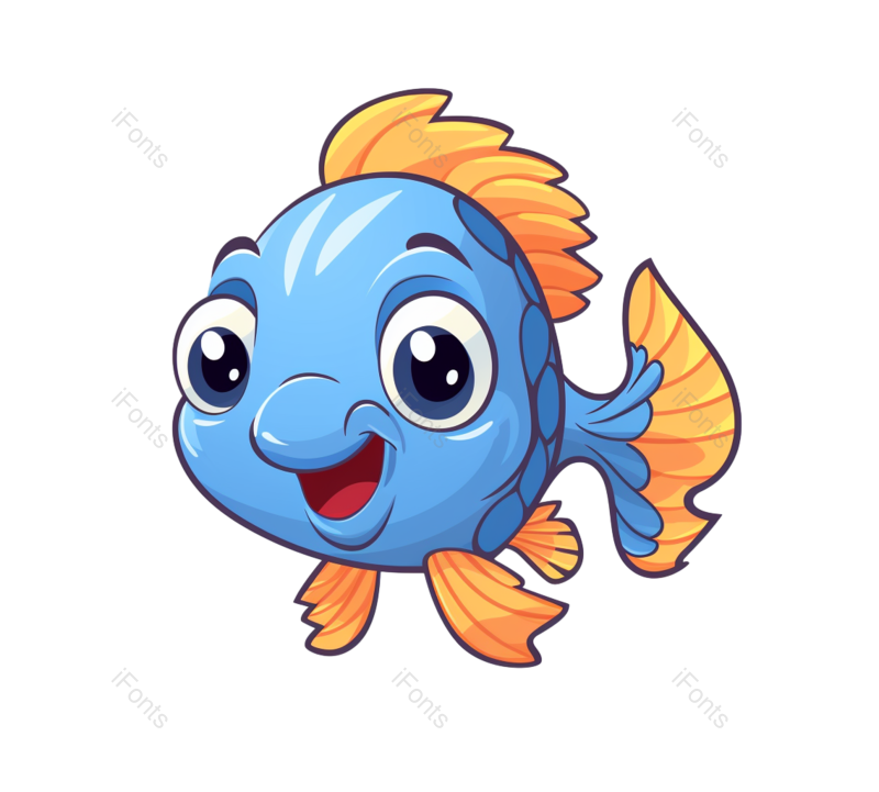 可爱的图片,卡通形象元素,卡通鱼PNG,免抠素材